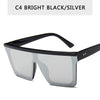 15 couleurs lunettes de soleil sommet plat hommes femmes marque concepteur carré nuances dégradé lunettes de soleil hommes Cool une pièce UV400 miroir