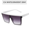 15 couleurs lunettes de soleil sommet plat hommes femmes marque concepteur carré nuances dégradé lunettes de soleil hommes Cool une pièce UV400 miroir