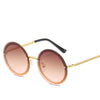 Brand Round Sunglasses Women Luxury Rimless Feamle Shades Europe Popular Ins Sun glasses lunettes de sol femme